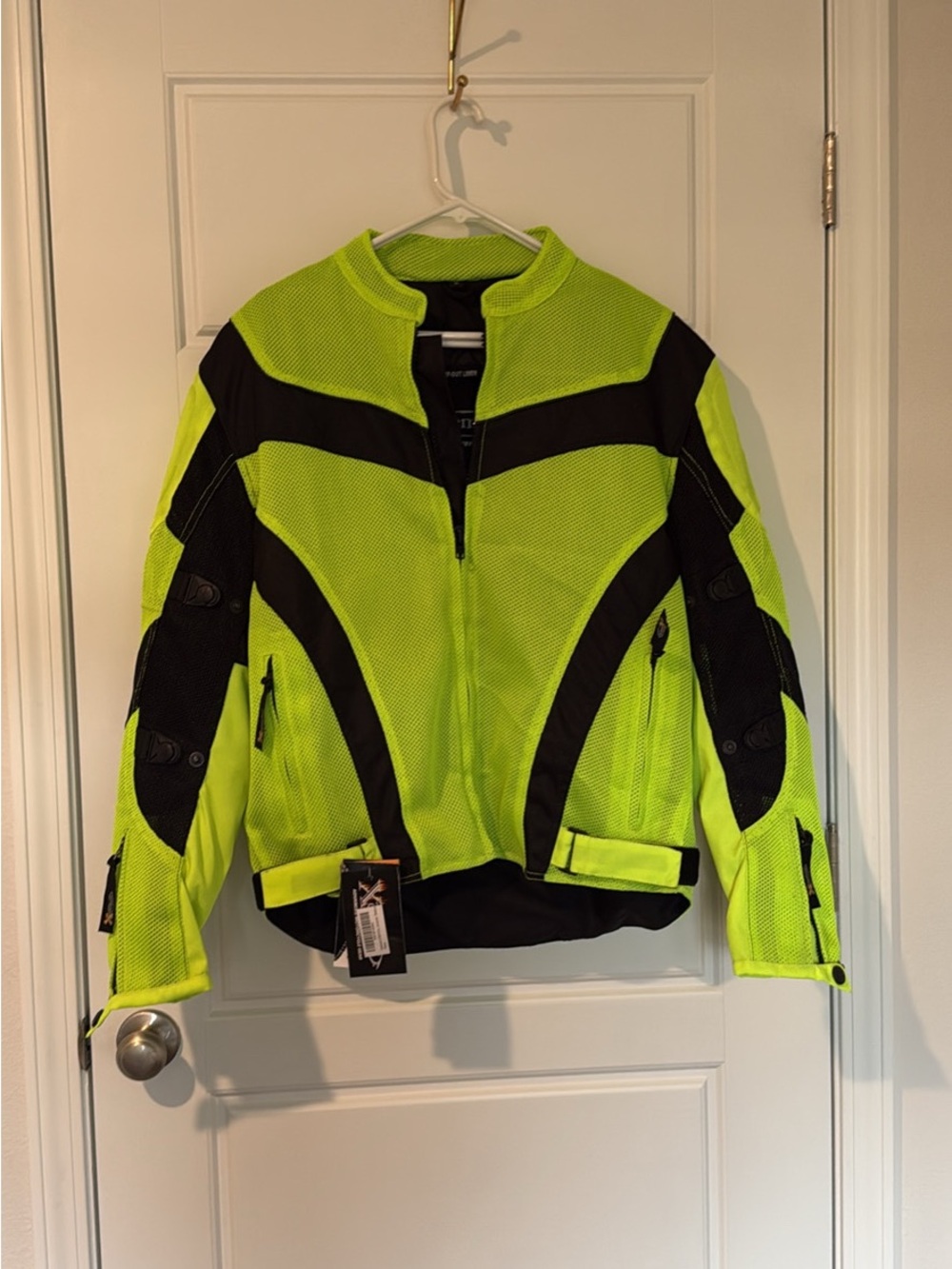 Element Neon Yellow & Black Motorcycle Jacket with Flame Logo